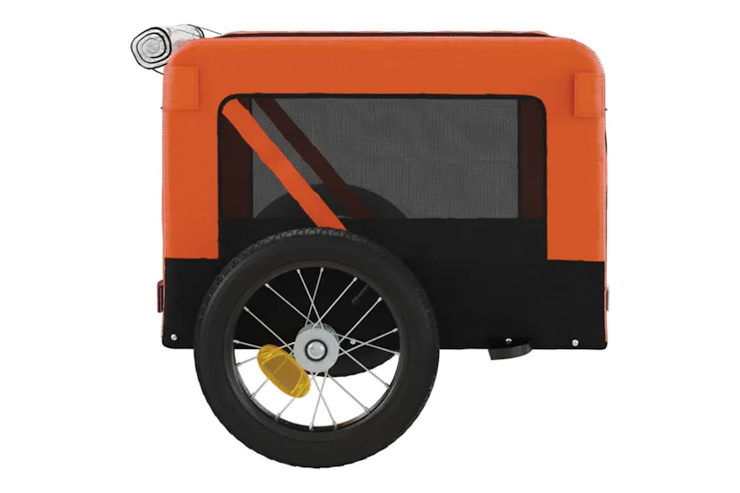 vidaXL 93907 Pet Bike Trailer Orange And Black Oxford Fabric&iron vidaXL 93907 Pet Bike Trailer Orange And Black Oxford Fabric&iron