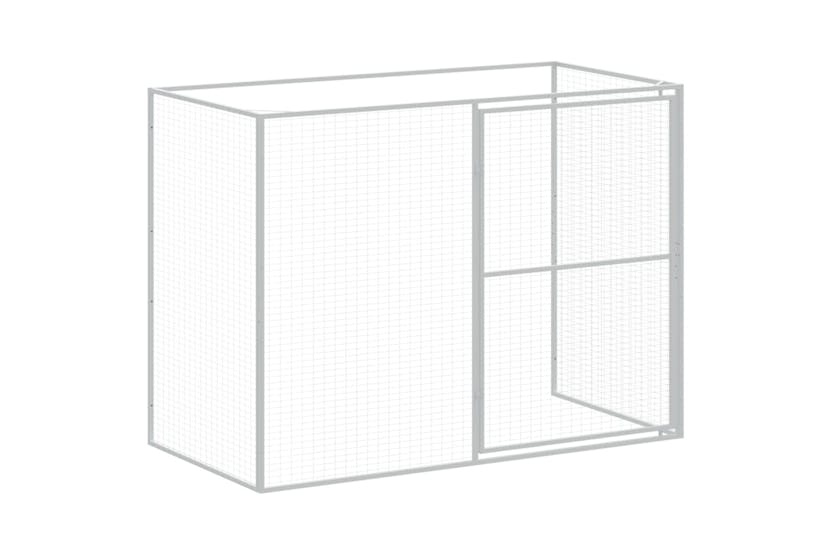 vidaXL 3189130 Dog House With Run Light Grey 214x1273x181cm Galvanised Steel vidaXL 3189130 Dog House With Run Light Grey 214x1273x181cm Galvanised Steel