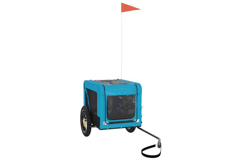 vidaXL 93911 Pet Bike Trailer Blue And Black Oxford Fabric&iron vidaXL 93911 Pet Bike Trailer Blue And Black Oxford Fabric&iron
