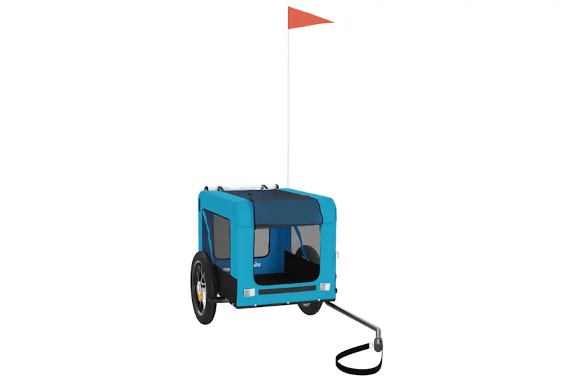 vidaXL 93911 Pet Bike Trailer Blue And Black Oxford Fabric&iron vidaXL 93911 Pet Bike Trailer Blue And Black Oxford Fabric&iron