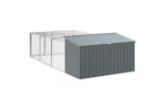 vidaXL 3214225 Dog House With Run Anthracite 197x396x110cm Galvanised Steel vidaXL 3214225 Dog House With Run Anthracite 197x396x110cm Galvanised Steel
