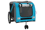vidaXL 93904 Pet Bike Trailer Blue And Grey Oxford Fabric And Iron vidaXL 93904 Pet Bike Trailer Blue And Grey Oxford Fabric And Iron
