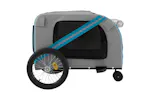 vidaXL 93904 Pet Bike Trailer Blue And Grey Oxford Fabric And Iron vidaXL 93904 Pet Bike Trailer Blue And Grey Oxford Fabric And Iron