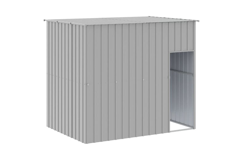 vidaXL 3189130 Dog House With Run Light Grey 214x1273x181cm Galvanised Steel vidaXL 3189130 Dog House With Run Light Grey 214x1273x181cm Galvanised Steel