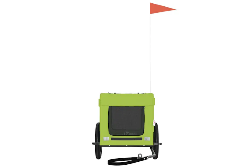 vidaXL 93913 Pet Bike Trailer Green And Black Oxford Fabric And Iron vidaXL 93913 Pet Bike Trailer Green And Black Oxford Fabric And Iron
