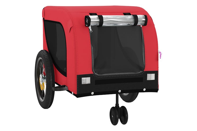 vidaXL 94013 Pet Bike Trailer Red And Black Oxford Fabric And Iron vidaXL 94013 Pet Bike Trailer Red And Black Oxford Fabric And Iron