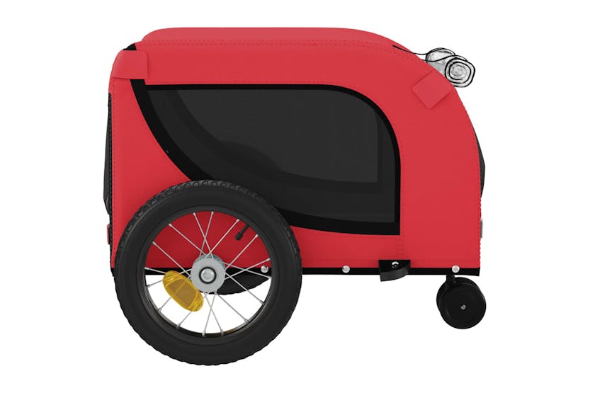 vidaXL 94013 Pet Bike Trailer Red And Black Oxford Fabric And Iron vidaXL 94013 Pet Bike Trailer Red And Black Oxford Fabric And Iron