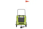 vidaXL 93857 Pet Bike Trailer Green And Grey Oxford Fabric And Iron vidaXL 93857 Pet Bike Trailer Green And Grey Oxford Fabric And Iron