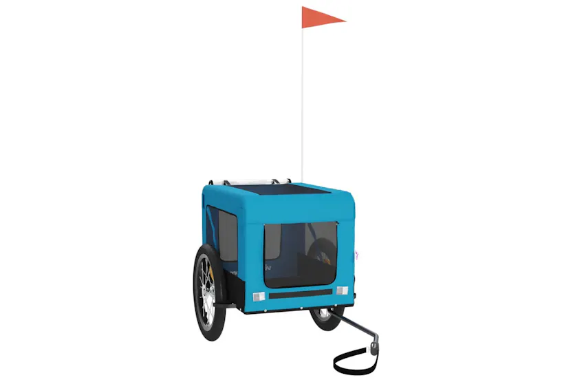 vidaXL 93918 Pet Bike Trailer Blue And Black Oxford Fabric&iron vidaXL 93918 Pet Bike Trailer Blue And Black Oxford Fabric&iron