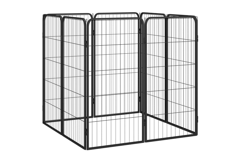 vidaXL 3115958 8-panel Dog Playpen Black 50x100cm Powder-coated Steel vidaXL 3115958 8-panel Dog Playpen Black 50x100cm Powder-coated Steel