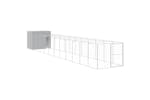 vidaXL 3189130 Dog House With Run Light Grey 214x1273x181cm Galvanised Steel vidaXL 3189130 Dog House With Run Light Grey 214x1273x181cm Galvanised Steel