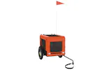 vidaXL 93907 Pet Bike Trailer Orange And Black Oxford Fabric&iron vidaXL 93907 Pet Bike Trailer Orange And Black Oxford Fabric&iron