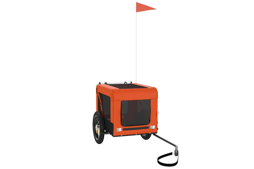 vidaXL 93907 Pet Bike Trailer Orange And Black Oxford Fabric&iron vidaXL 93907 Pet Bike Trailer Orange And Black Oxford Fabric&iron