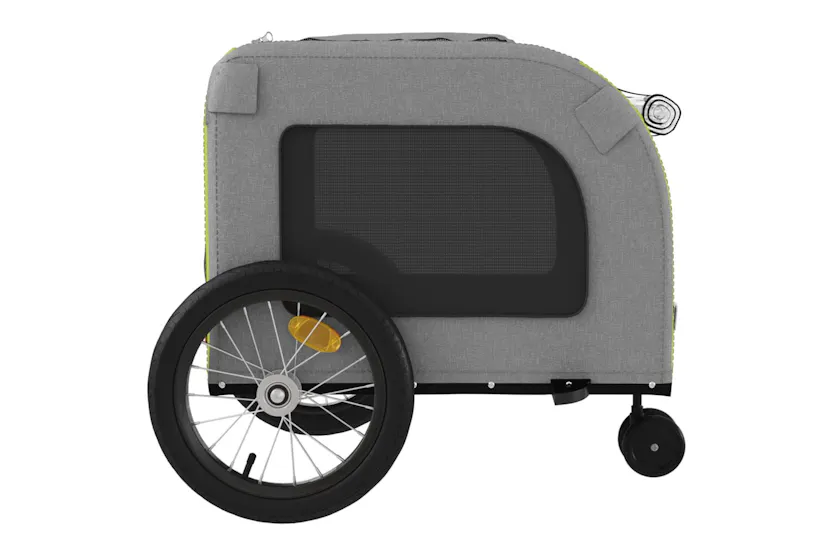 vidaXL 93857 Pet Bike Trailer Green And Grey Oxford Fabric And Iron vidaXL 93857 Pet Bike Trailer Green And Grey Oxford Fabric And Iron