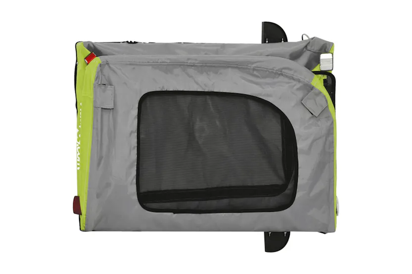 vidaXL 93857 Pet Bike Trailer Green And Grey Oxford Fabric And Iron vidaXL 93857 Pet Bike Trailer Green And Grey Oxford Fabric And Iron