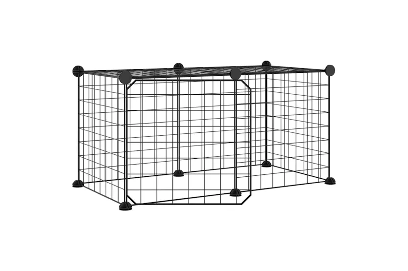 vidaXL 3114050 8-panel Pet Cage With Door Black 35x35cm Steel vidaXL 3114050 8-panel Pet Cage With Door Black 35x35cm Steel