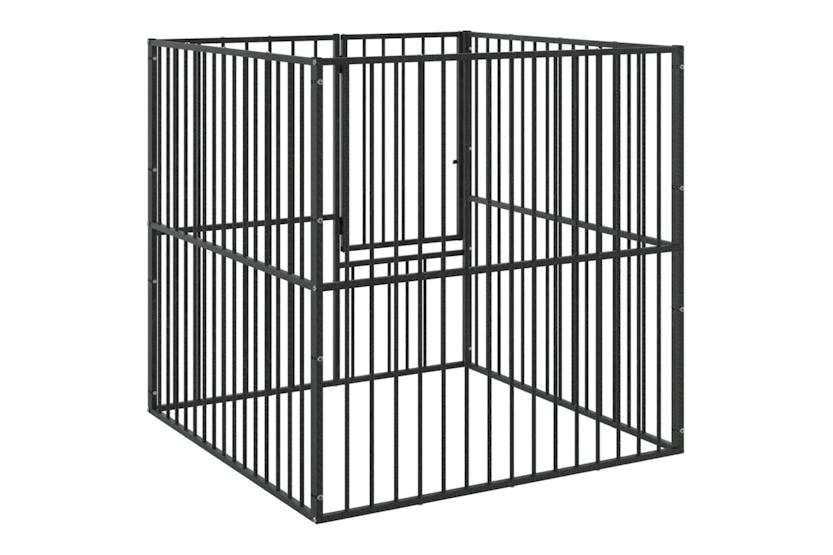 vidaXL 172210 Dog Playpen 4 Panel Black Galvanised Steel vidaXL 172210 Dog Playpen 4 Panel Black Galvanised Steel