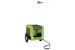 vidaXL 93913 Pet Bike Trailer Green And Black Oxford Fabric And Iron vidaXL 93913 Pet Bike Trailer Green And Black Oxford Fabric And Iron