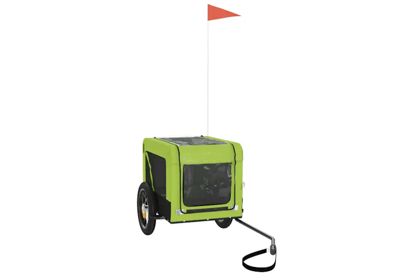 vidaXL 93913 Pet Bike Trailer Green And Black Oxford Fabric And Iron vidaXL 93913 Pet Bike Trailer Green And Black Oxford Fabric And Iron