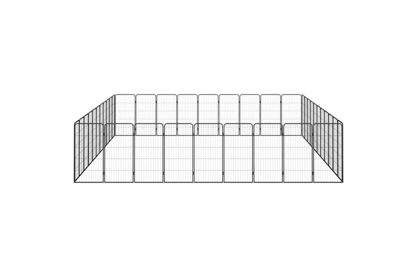 vidaXL 3115966 40-panel Dog Playpen Black 50x100cm Powder-coated Steel vidaXL 3115966 40-panel Dog Playpen Black 50x100cm Powder-coated Steel
