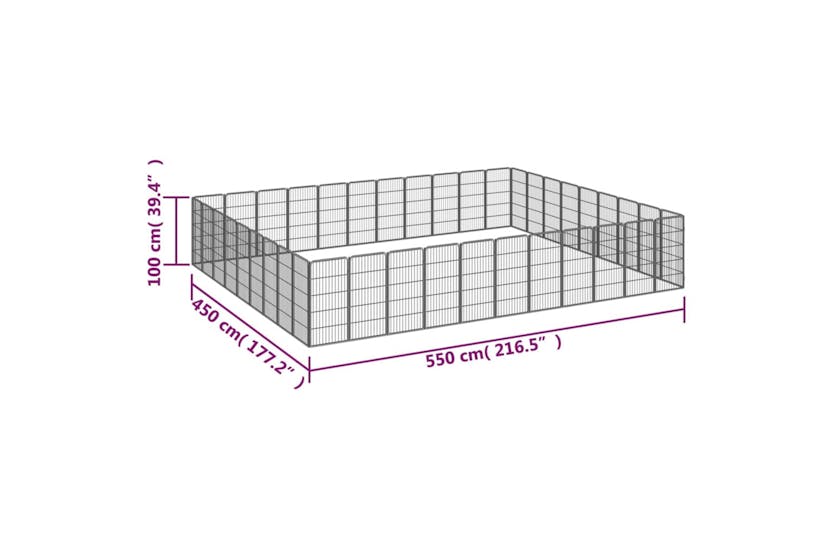 vidaXL 3115966 40-panel Dog Playpen Black 50x100cm Powder-coated Steel vidaXL 3115966 40-panel Dog Playpen Black 50x100cm Powder-coated Steel