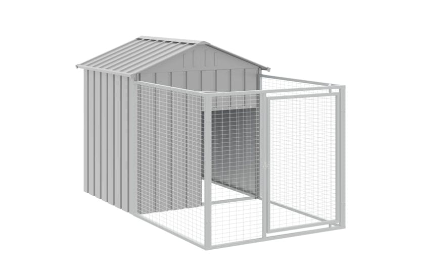 vidaXL 3189068 Dog House With Roof Light Grey 117x1221x123cm Galvanised Steel vidaXL 3189068 Dog House With Roof Light Grey 117x1221x123cm Galvanised Steel