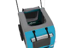 vidaXL 93855 Pet Bike Trailer Blue And Grey Oxford Fabric And Iron vidaXL 93855 Pet Bike Trailer Blue And Grey Oxford Fabric And Iron