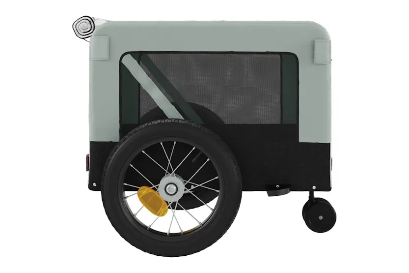 vidaXL 93944 Pet Bike Trailer Grey And Black Oxford Fabric And Iron vidaXL 93944 Pet Bike Trailer Grey And Black Oxford Fabric And Iron
