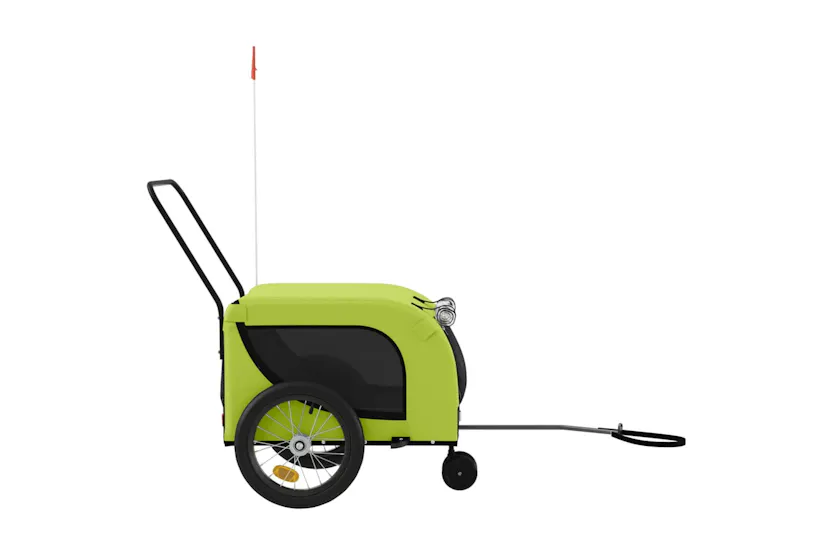 vidaXL 94025 Pet Bike Trailer Green And Black Oxford Fabric And Iron vidaXL 94025 Pet Bike Trailer Green And Black Oxford Fabric And Iron