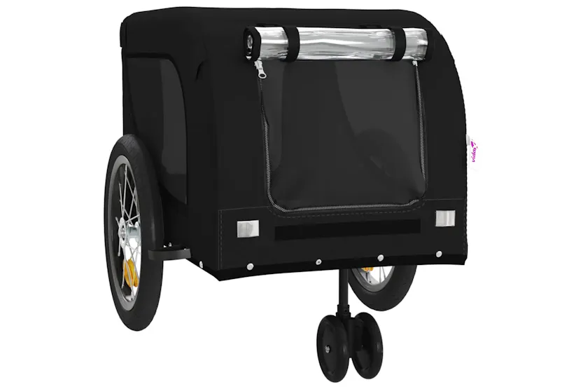 vidaXL 94024 Pet Bike Trailer Black Oxford Fabric And Iron vidaXL 94024 Pet Bike Trailer Black Oxford Fabric And Iron