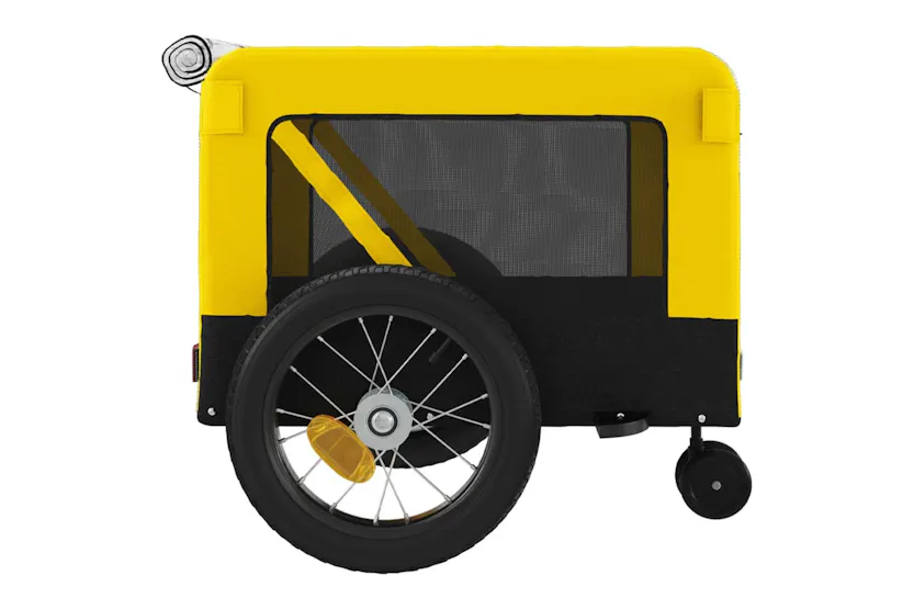 vidaXL 93931 Pet Bike Trailer Yellow And Black Oxford Fabric And Iron vidaXL 93931 Pet Bike Trailer Yellow And Black Oxford Fabric And Iron