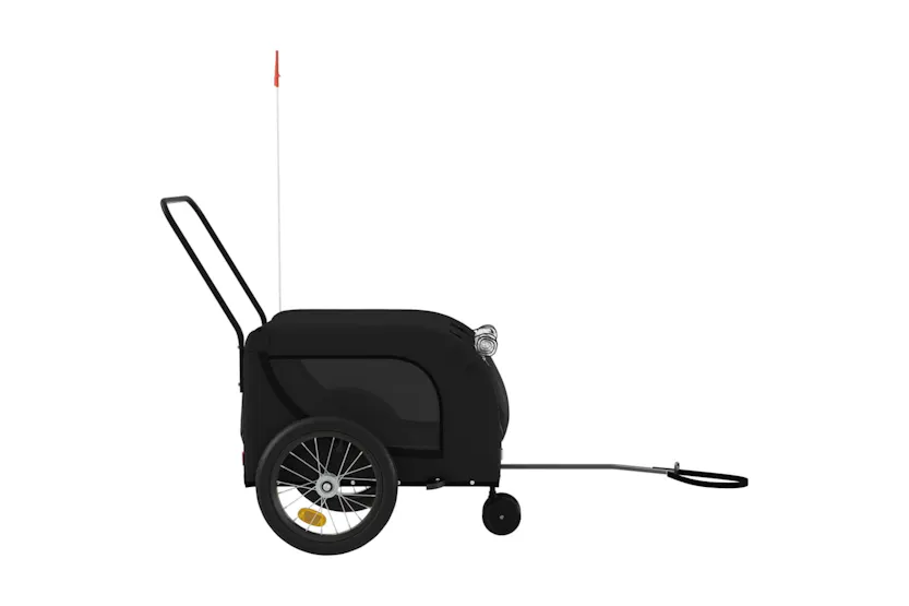 vidaXL 94024 Pet Bike Trailer Black Oxford Fabric And Iron vidaXL 94024 Pet Bike Trailer Black Oxford Fabric And Iron