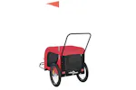 vidaXL 94027 Pet Bike Trailer Red And Black Oxford Fabric And Iron vidaXL 94027 Pet Bike Trailer Red And Black Oxford Fabric And Iron
