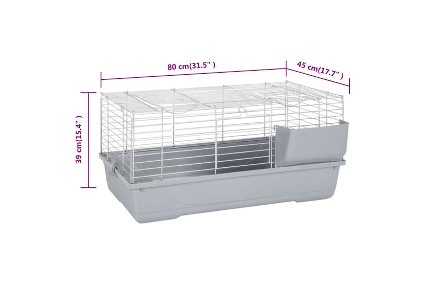 vidaXL 172225 Small Animal Cage Grey 80x45x39cm Polypropylene And Metal vidaXL 172225 Small Animal Cage Grey 80x45x39cm Polypropylene And Metal
