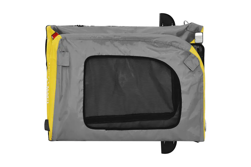 vidaXL 93861 Pet Bike Trailer Yellow And Grey Oxford Fabric And Iron vidaXL 93861 Pet Bike Trailer Yellow And Grey Oxford Fabric And Iron