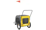vidaXL 93861 Pet Bike Trailer Yellow And Grey Oxford Fabric And Iron vidaXL 93861 Pet Bike Trailer Yellow And Grey Oxford Fabric And Iron