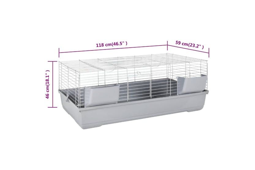 vidaXL 172227 Small Animal Cage Grey 118x59x46cm Polypropylene And Metal vidaXL 172227 Small Animal Cage Grey 118x59x46cm Polypropylene And Metal