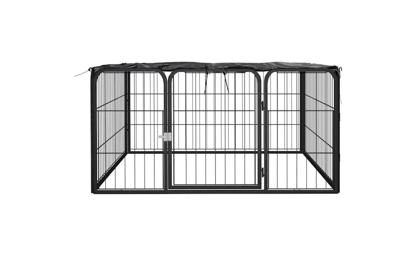 vidaXL 171795 Dog Playpen 4 Panels Black 100x50cm Powder-coated Steel vidaXL 171795 Dog Playpen 4 Panels Black 100x50cm Powder-coated Steel
