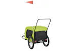 vidaXL 94032 Pet Bike Trailer Green And Black Oxford Fabric And Iron vidaXL 94032 Pet Bike Trailer Green And Black Oxford Fabric And Iron