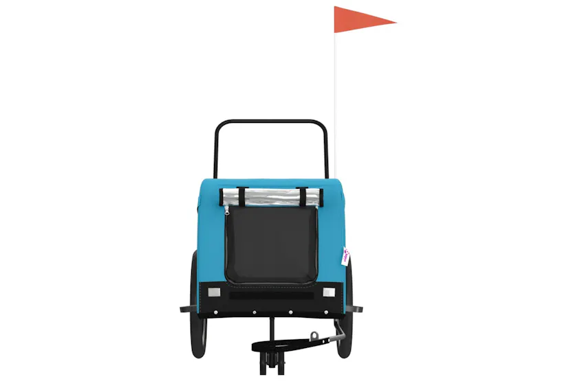 vidaXL 94030 Pet Bike Trailer Blue And Black Oxford Fabric And Iron vidaXL 94030 Pet Bike Trailer Blue And Black Oxford Fabric And Iron