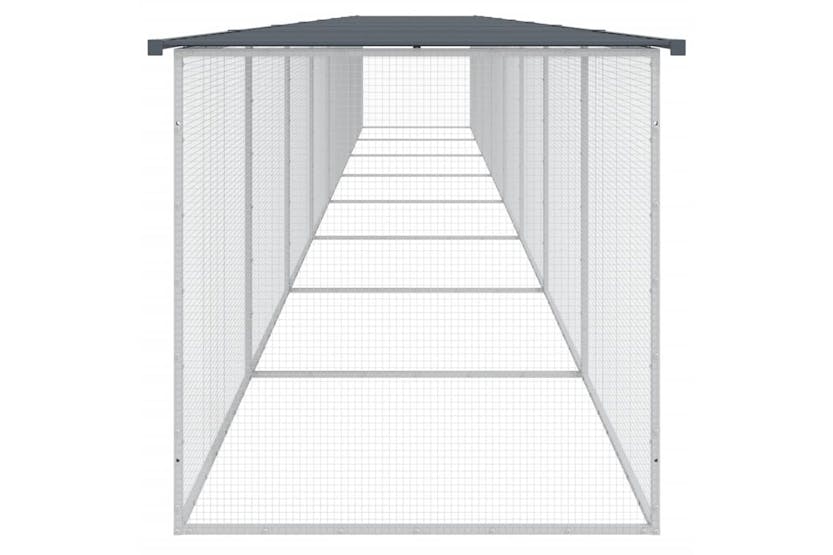 vidaXL 3189052 Chicken Cage With Roof Anthracite 803x98x90cm Galvanised Steel vidaXL 3189052 Chicken Cage With Roof Anthracite 803x98x90cm Galvanised Steel