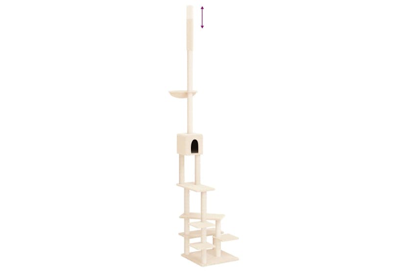 vidaXL 171714 Floor To Ceiling Cat Tree Cream 268.5-294.5cm vidaXL 171714 Floor To Ceiling Cat Tree Cream 268.5-294.5cm
