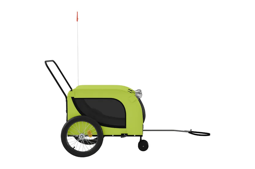 vidaXL 94032 Pet Bike Trailer Green And Black Oxford Fabric And Iron vidaXL 94032 Pet Bike Trailer Green And Black Oxford Fabric And Iron