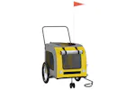 vidaXL 93861 Pet Bike Trailer Yellow And Grey Oxford Fabric And Iron vidaXL 93861 Pet Bike Trailer Yellow And Grey Oxford Fabric And Iron