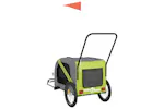 vidaXL 93906 Pet Bike Trailer Green And Grey Oxford Fabric And Iron vidaXL 93906 Pet Bike Trailer Green And Grey Oxford Fabric And Iron