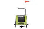 vidaXL 93906 Pet Bike Trailer Green And Grey Oxford Fabric And Iron vidaXL 93906 Pet Bike Trailer Green And Grey Oxford Fabric And Iron