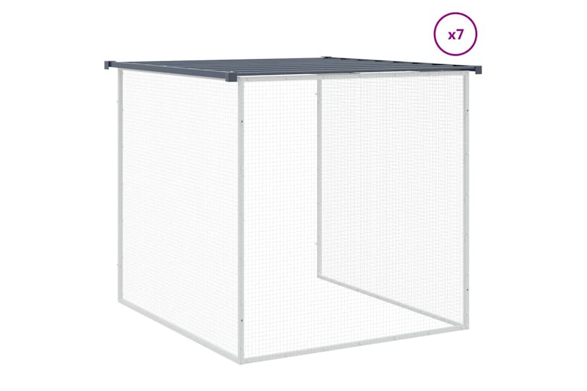 vidaXL 3189052 Chicken Cage With Roof Anthracite 803x98x90cm Galvanised Steel vidaXL 3189052 Chicken Cage With Roof Anthracite 803x98x90cm Galvanised Steel