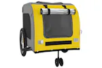 vidaXL 93861 Pet Bike Trailer Yellow And Grey Oxford Fabric And Iron vidaXL 93861 Pet Bike Trailer Yellow And Grey Oxford Fabric And Iron