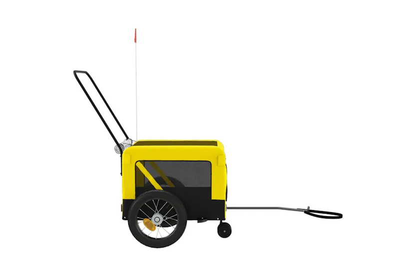 vidaXL 93931 Pet Bike Trailer Yellow And Black Oxford Fabric And Iron vidaXL 93931 Pet Bike Trailer Yellow And Black Oxford Fabric And Iron
