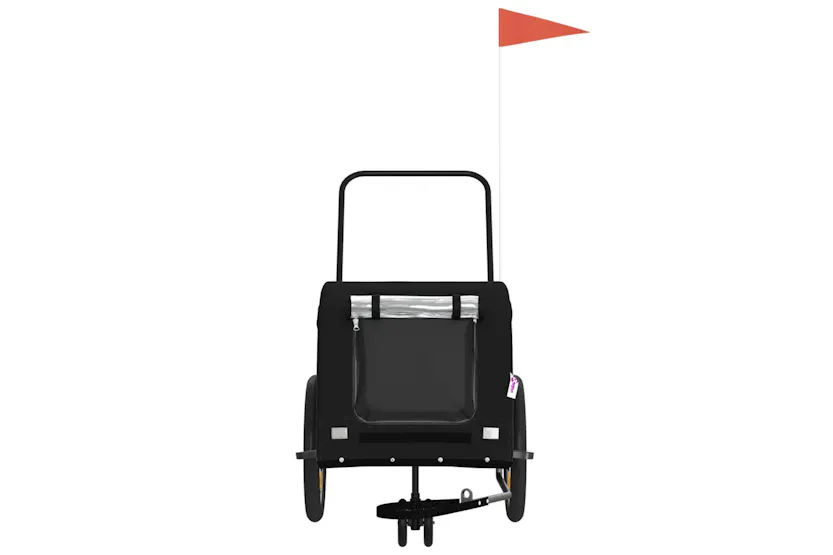 vidaXL 94024 Pet Bike Trailer Black Oxford Fabric And Iron vidaXL 94024 Pet Bike Trailer Black Oxford Fabric And Iron